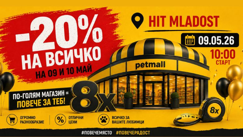 Най-големият Petmall отваря в HIT Max Младост на 9 май